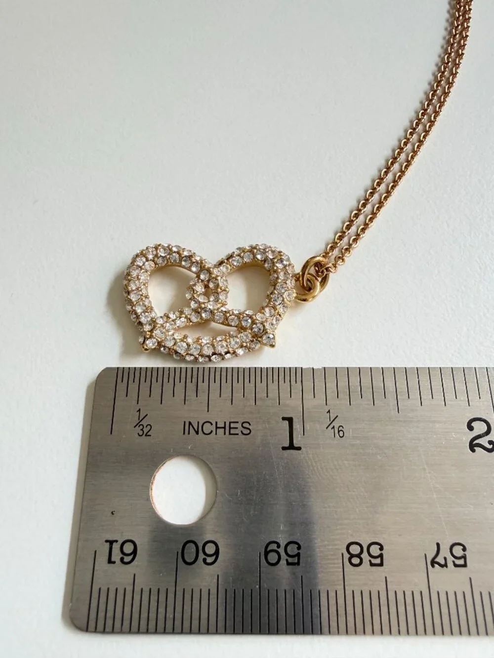 kate spade New York pave rhinestone pretzel necklace